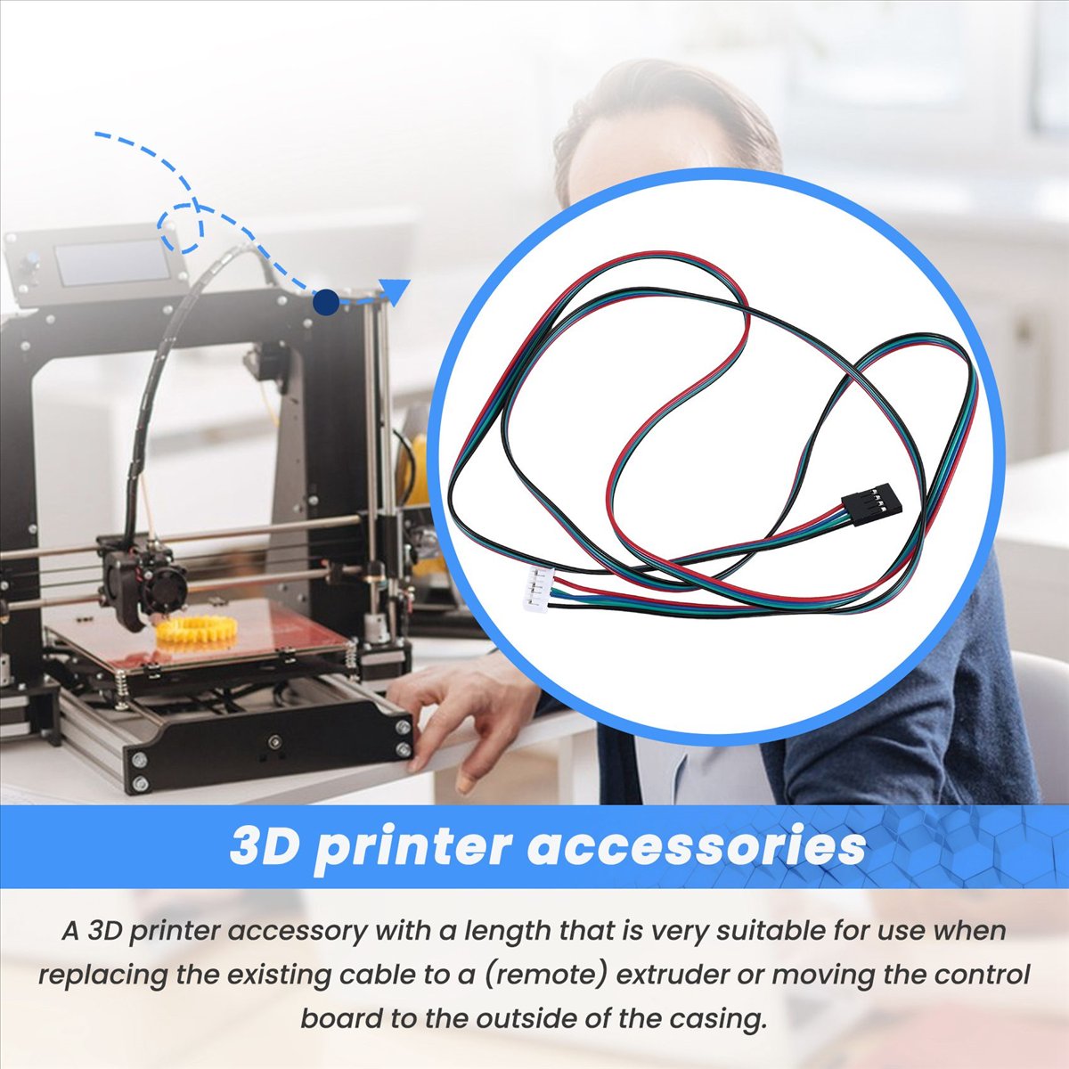 3D Printer Stand - DT193~Extended NEMA 17 Stepper Motor Cable