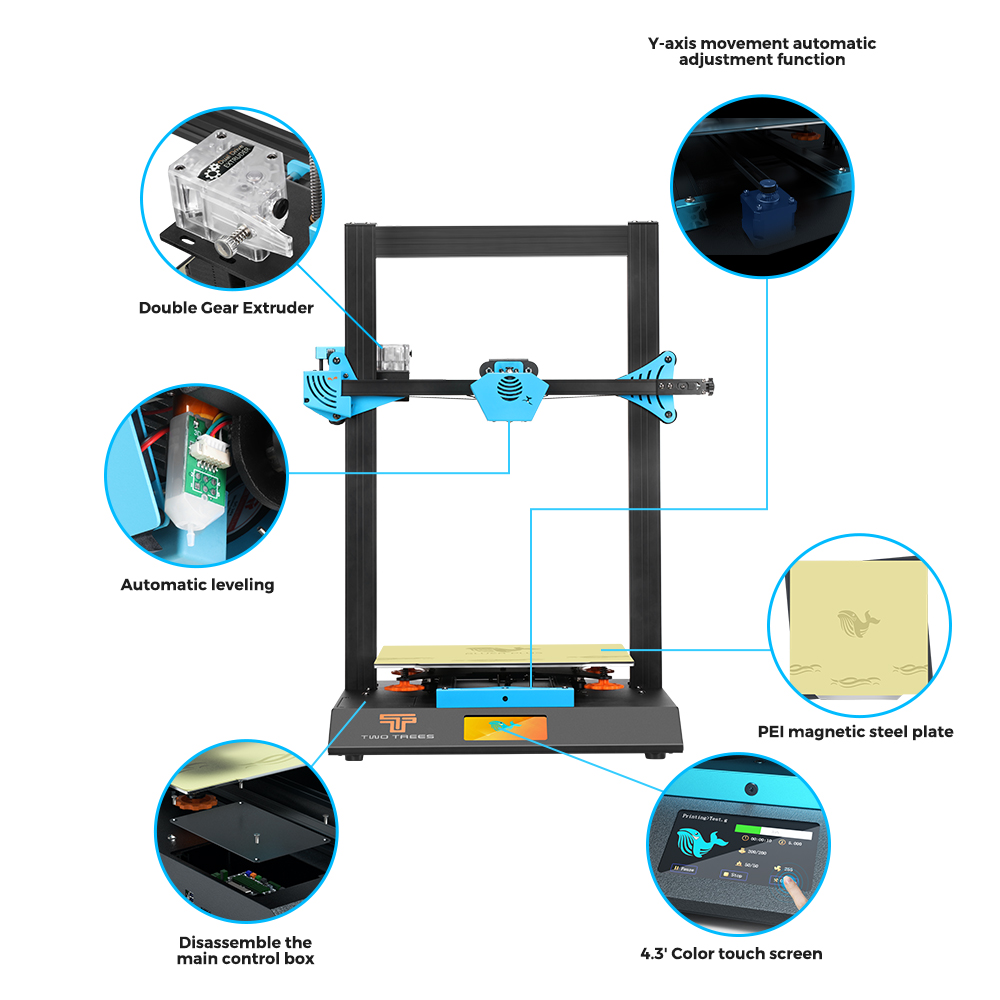 Twotrees Blu-5 Bluer Plus L3D  - đánh giá và giá Corexy 3D Printer Kit