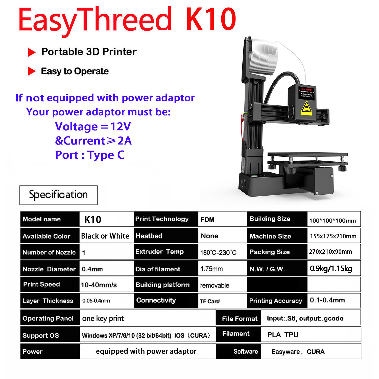 Easythreed K10 Mini 3D Printer - đánh giá và giá Corexy 3D Printer Kit