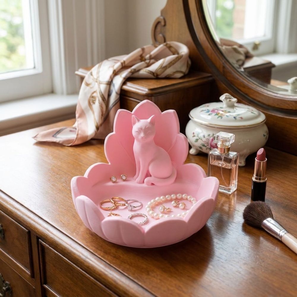 Cute Lotus Cat Jewelry Storage - đánh giá và giá 3D Printer Stand