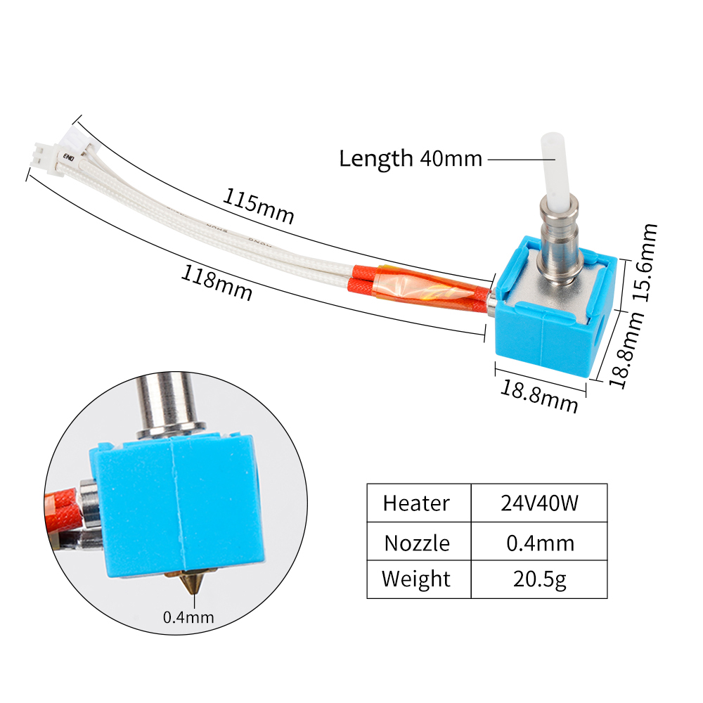 Kobra Hotend Print Head Hot En - đánh giá và giá Hotend Assembly